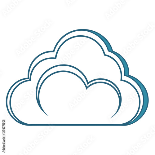 energetic splendid Minimal cloud with clean lines and symmetrical design. Flat color, scalable. VECTOR FORMAT with Scalable Design. original