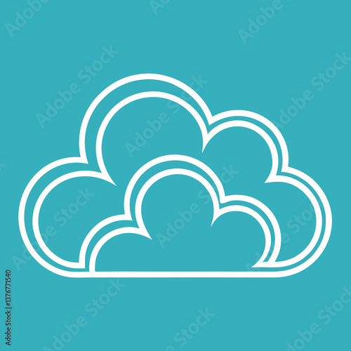 standout victorian Minimal cloud with clean lines and symmetrical design. Flat color, scalable. VECTOR FORMAT with Scalable Design. ultra HD