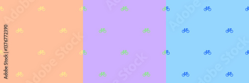 Cute bicycle seamless pattern background
