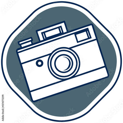 splendid traditional A scalable icon of a camera. Crisp edges, flat color, geometric design. VECTOR FORMAT with Scalable Design. masterfully captured