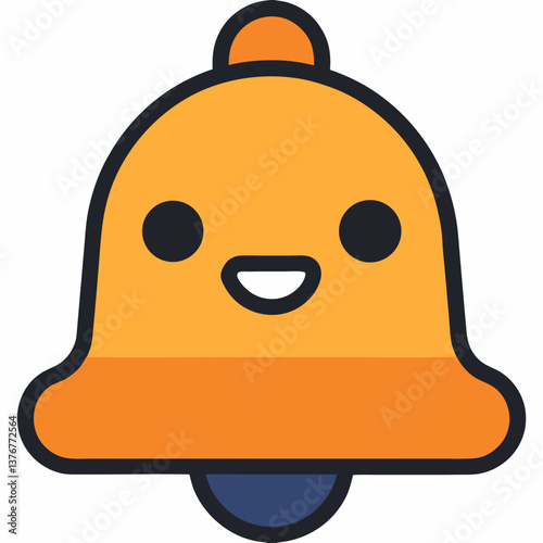 quintessential renaissance A flat color icon of a bell. Clean lines, symmetrical, scalable. VECTOR FORMAT with Scalable Design. masterfully captured