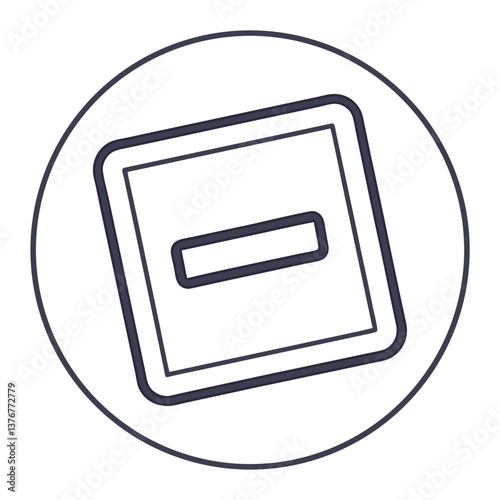 notable avant-garde A flat color icon of a minus sign. Crisp edges, minimal, scalable design. VECTOR FORMAT with Scalable Design. precision