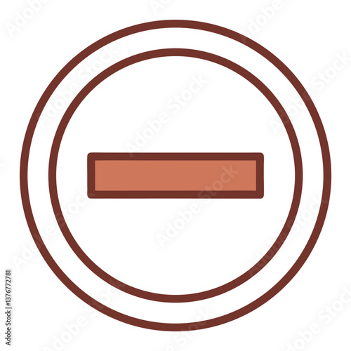 breathtaking vintage A flat color icon of a minus sign. Crisp edges, minimal, scalable design. VECTOR FORMAT with Scalable Design. top-tier