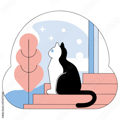 alluring creative Minimal silhouette of a cat sitting. Crisp edges, flat color, scalable design. VECTOR FORMAT with Scalable Design. studio quality