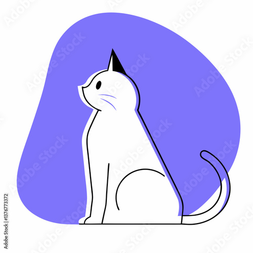 extraordinary standout Minimal silhouette of a cat sitting. Crisp edges, flat color, scalable design. VECTOR FORMAT with Scalable Design.