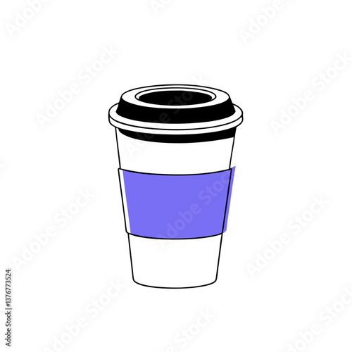 exquisite industrial Minimal silhouette of a coffee cup. Crisp edges, flat color, scalable design. VECTOR FORMAT with Scalable Design. fine detail