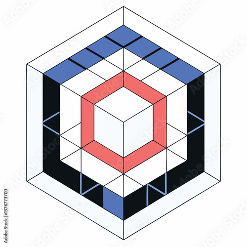 fascinating abstract Geometric silhouette of a cube. Clean lines, minimal design, scalable. VECTOR FORMAT with Scalable Design. professional