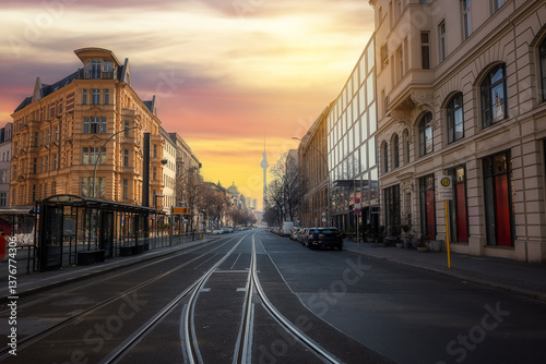 germany capital berlin city center buildings architecture and most popular tourist attractions photos with sunset light and sky colors