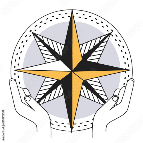 standout baroque Symmetrical star silhouette. Flat color, single-weight stroke, crisp edges. VECTOR FORMAT with Scalable Design. precision