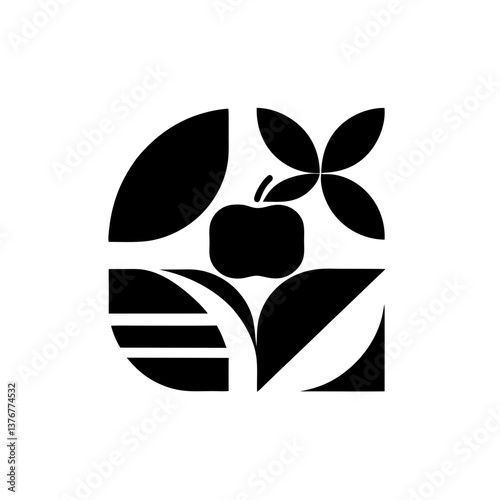 pristine acclaimed Silhouette of a hand holding an apple. Clean lines, scalable, flat color. VECTOR FORMAT with Scalable Design.