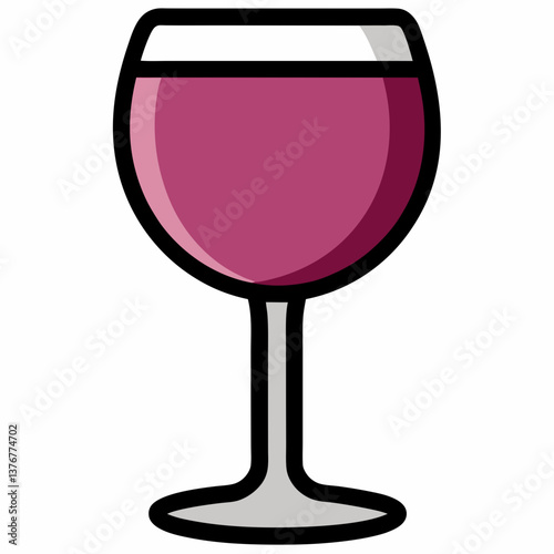 alluring memorable Minimal silhouette of a wine glass. Clean lines, scalable, flat color. VECTOR FORMAT with Scalable Design.