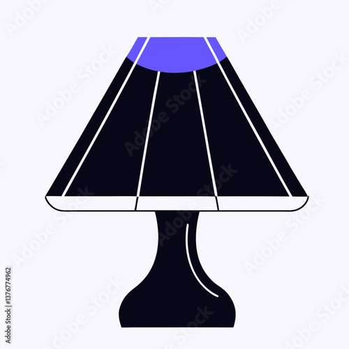 exquisite bohemian Minimal silhouette of a table lamp. Crisp edges, flat color, scalable design. VECTOR FORMAT with Scalable Design. museum quality