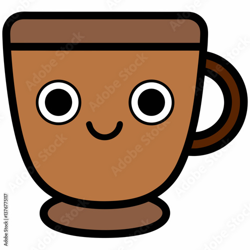 exquisite melancholic contemporary Pictogram of a coffee cup. Minimal design, single-weight stroke, scalable. VECTOR FORMAT with Scalable Design. 8K