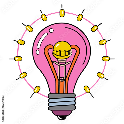 majestic elegant Pictogram of a lightbulb. Crisp edges, clean lines, scalable design. VECTOR FORMAT with Scalable Design. genuine