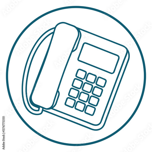 pristine romantic artistic Pictogram of a telephone. Clean lines, symmetrical design, scalable. VECTOR FORMAT with Scalable Design. genuine