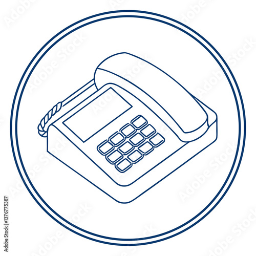 picturesque standout Pictogram of a telephone. Clean lines, symmetrical design, scalable. VECTOR FORMAT with Scalable Design.