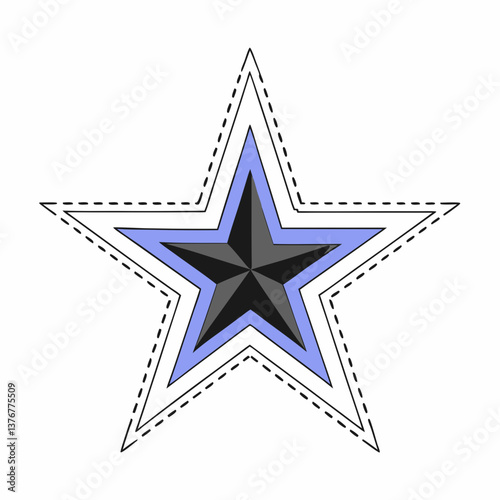 beautiful dynamic elegant Pictogram of a star. Geometric shape, flat color, clean lines. VECTOR FORMAT with Scalable Design. high quality