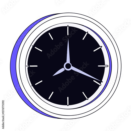 spectacular harmonious futuristic Pictogram of a clock. Crisp edges, minimal design, scalable design. VECTOR FORMAT with Scalable Design. flawless