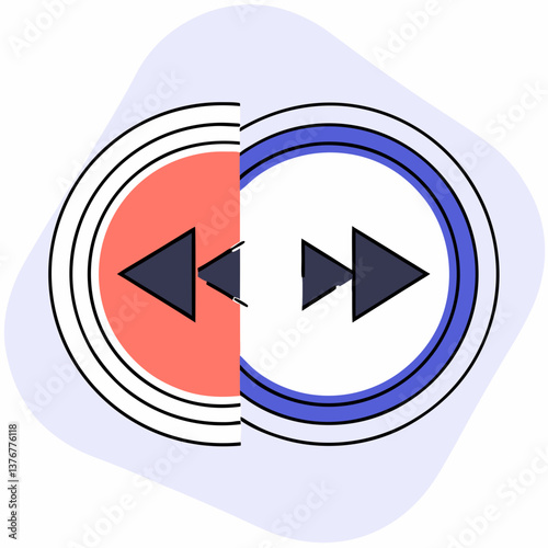harmonious wonderful Pictogram of a play button. Symmetrical design, single-weight stroke, flat color. VECTOR FORMAT with Scalable Design. luxury