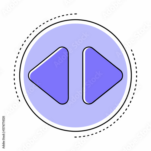 signature gothic Pictogram of a play button. Symmetrical design, single-weight stroke, flat color. VECTOR FORMAT with Scalable Design. elite