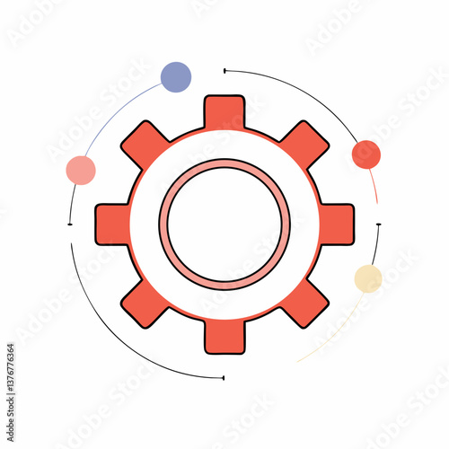 picturesque modern Pictogram of a settings gear. Crisp edges, single-weight stroke, scalable. VECTOR FORMAT with Scalable Design. elite