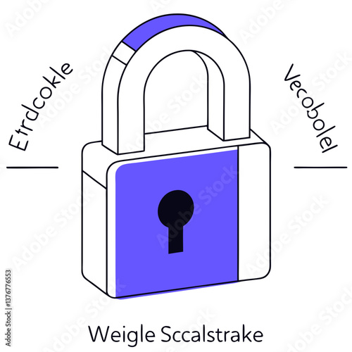 exemplary contemporary Pictogram of an unlocked lock. Crisp edges, single-weight stroke, scalable. VECTOR FORMAT with Scalable Design. ultra HD