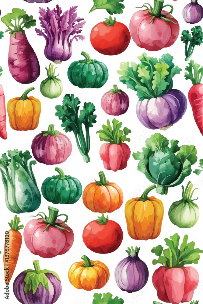 Seamless vector pattern with vegetables. Hand-drawn background with tomatoes, bell peppers, pumpkins, eggplants, carrots, and onions. For textile, wallpaper, kitchen print design. EPS10 vector file Seamless vector pattern with vegetables. Hand-drawn background with tomatoes, bell peppers, pumpkins, eggplants, carrots, and onions. For textile, wallpaper, kitchen print design. EPS10 vector file