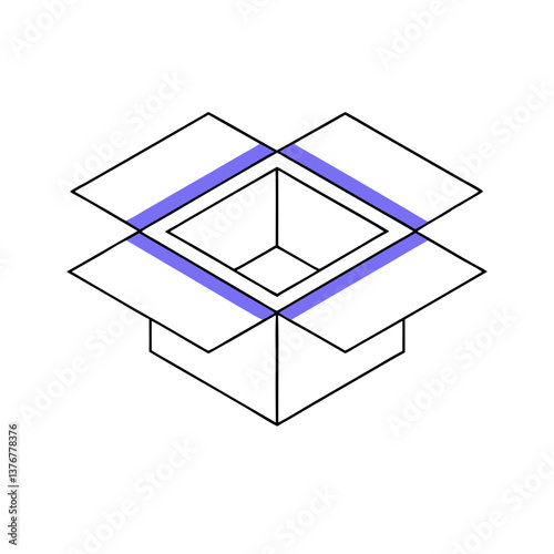 harmonious exquisite Flat color isometric box with symmetrical design and brown cardboard. VECTOR FORMAT with Scalable Design. flawless
