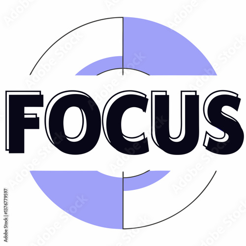 pristine unforgettable Minimal "FOCUS" in a bold, condensed typeface. Crisp edges, flat cyan. VECTOR FORMAT with Scalable Design.