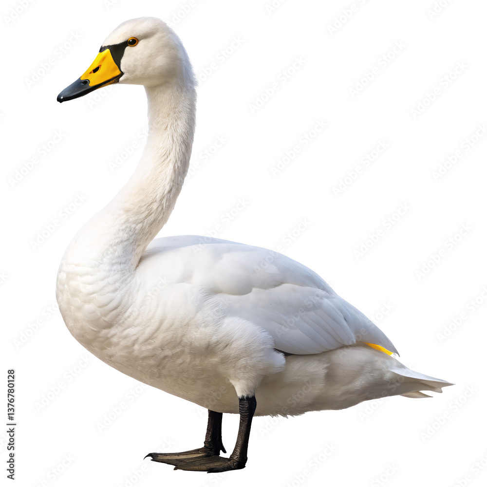Fototapeta premium Bewick's swan png, transparent background