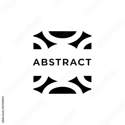 radiant energetic renaissance "ABSTRACT" with overlapping squares forming letters. Flat turquoise, clean lines. VECTOR FORMAT with Scalable Design. genuine