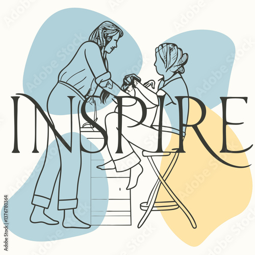 fascinating acclaimed Scalable "INSPIRE" with sharp edges. Flat emerald, minimal style. VECTOR FORMAT with Scalable Design.