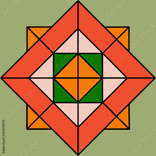 dramatic picturesque Geometric abstraction with overlapping squares and triangles. Clean lines, flat color, scalable. VECTOR FORMAT with Scalable Design. luxury