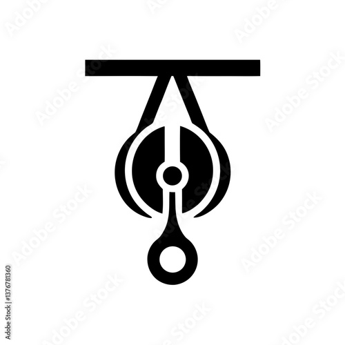 acclaimed elegant Flat color illustration of a pulley system. Clean lines, scalable, minimal. VECTOR FORMAT with Scalable Design. refined