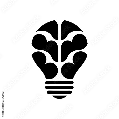 quintessential bohemian Flat color diagram of a simple lightbulb. Clean lines, scalable, minimal. VECTOR FORMAT with Scalable Design. refined
