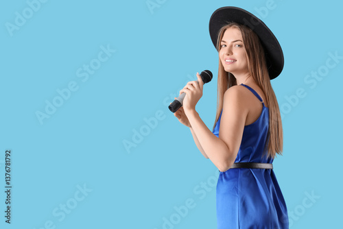 Beautiful woman with microp...