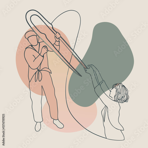 standout contemporary Minimalist technical drawing of a paperclip. Scalable design, clean lines, flat color. VECTOR FORMAT with Scalable Design. impeccable