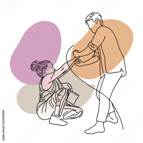 alluring elegant Minimalist technical drawing of a paperclip. Scalable design, clean lines, flat color. VECTOR FORMAT with Scalable Design. sharp
