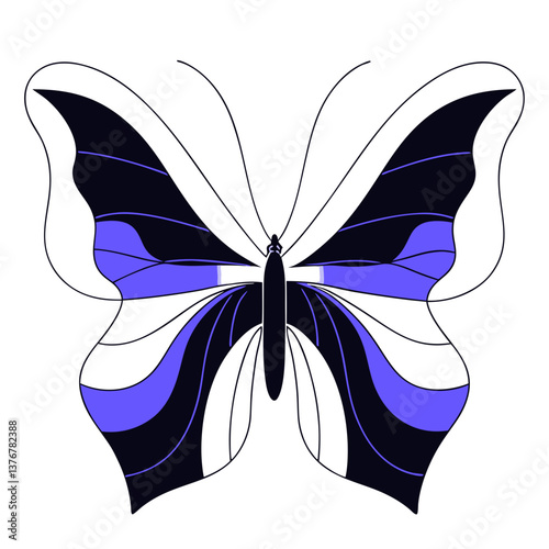 picturesque standout Symmetrical outline of a butterfly. Flat color, clean lines. VECTOR FORMAT with Scalable Design.