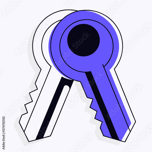 glorious renaissance Scalable outline of a key. Crisp edges, symmetrical. VECTOR FORMAT with Scalable Design. exclusive