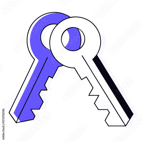 dreamy enchanting Scalable outline of a key. Crisp edges, symmetrical. VECTOR FORMAT with Scalable Design. masterfully captured