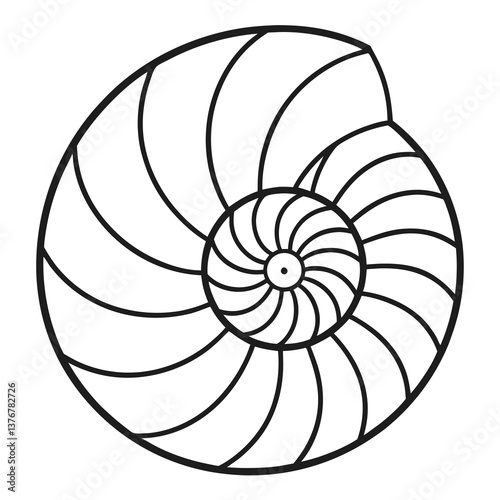 standout gothic Geometric outline of a spiral. Scalable, crisp edges. VECTOR FORMAT with Scalable Design. flawless