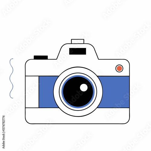 passionate picturesque Minimal outline of a camera. Clean lines, flat color. VECTOR FORMAT with Scalable Design. gallery standard