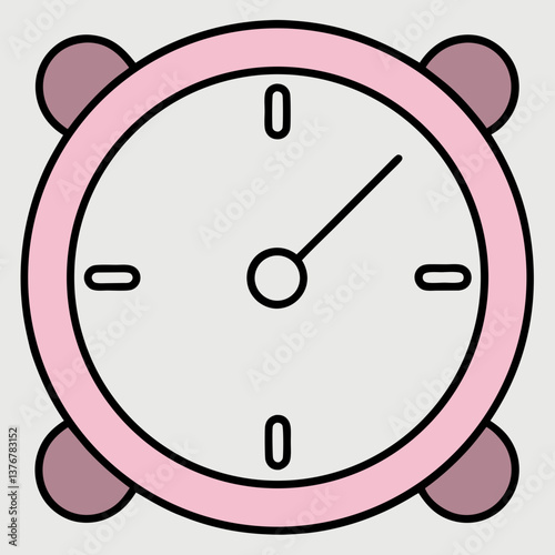 melancholic dazzling Minimal outline of a clock. Clean lines, flat color. VECTOR FORMAT with Scalable Design. flawless