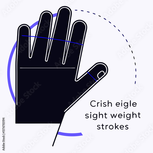 distinctive renaissance Crisp edges outlining a hand. Scalable, single-weight stroke. VECTOR FORMAT with Scalable Design. impeccable