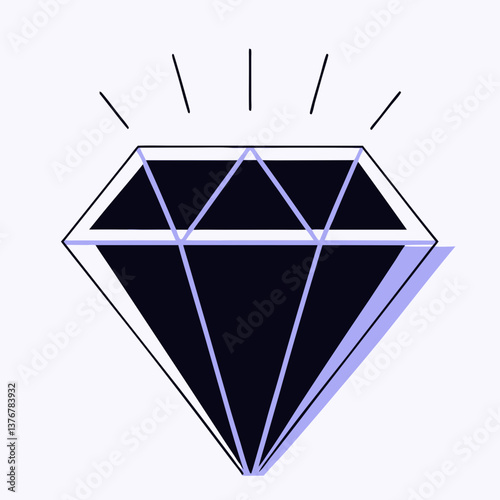 fascinating whimsical surreal Geometric, flat color diamond icon with crisp edges and a single-weight stroke. Scalable design. VECTOR FORMAT with Scalable Design. professional