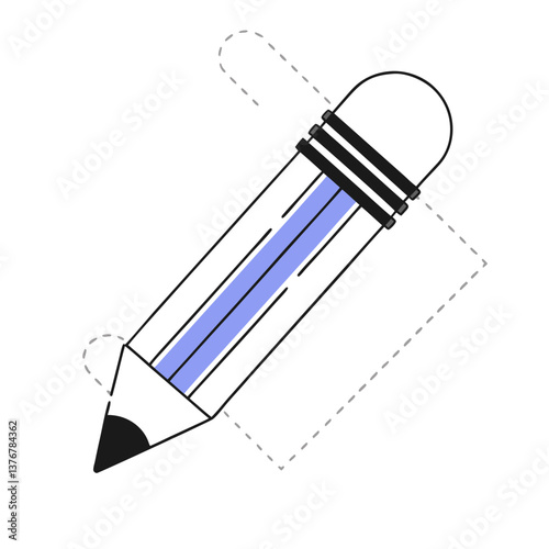 pristine timeless Flat color pencil icon with clean lines and sharp edges. Minimal design. VECTOR FORMAT with Scalable Design.
