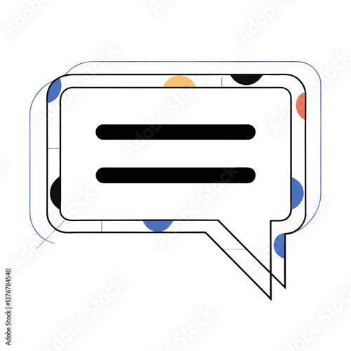 exquisite artistic Geometric, flat color speech bubble. Clean lines, crisp edges. Minimal design. VECTOR FORMAT with Scalable Design. premium