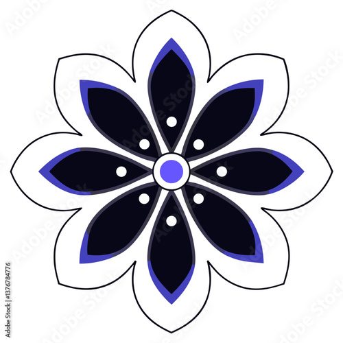 bold pristine Symmetrical, flat color flower with crisp edges and a single-weight stroke. Scalable design. VECTOR FORMAT with Scalable Design. exclusive