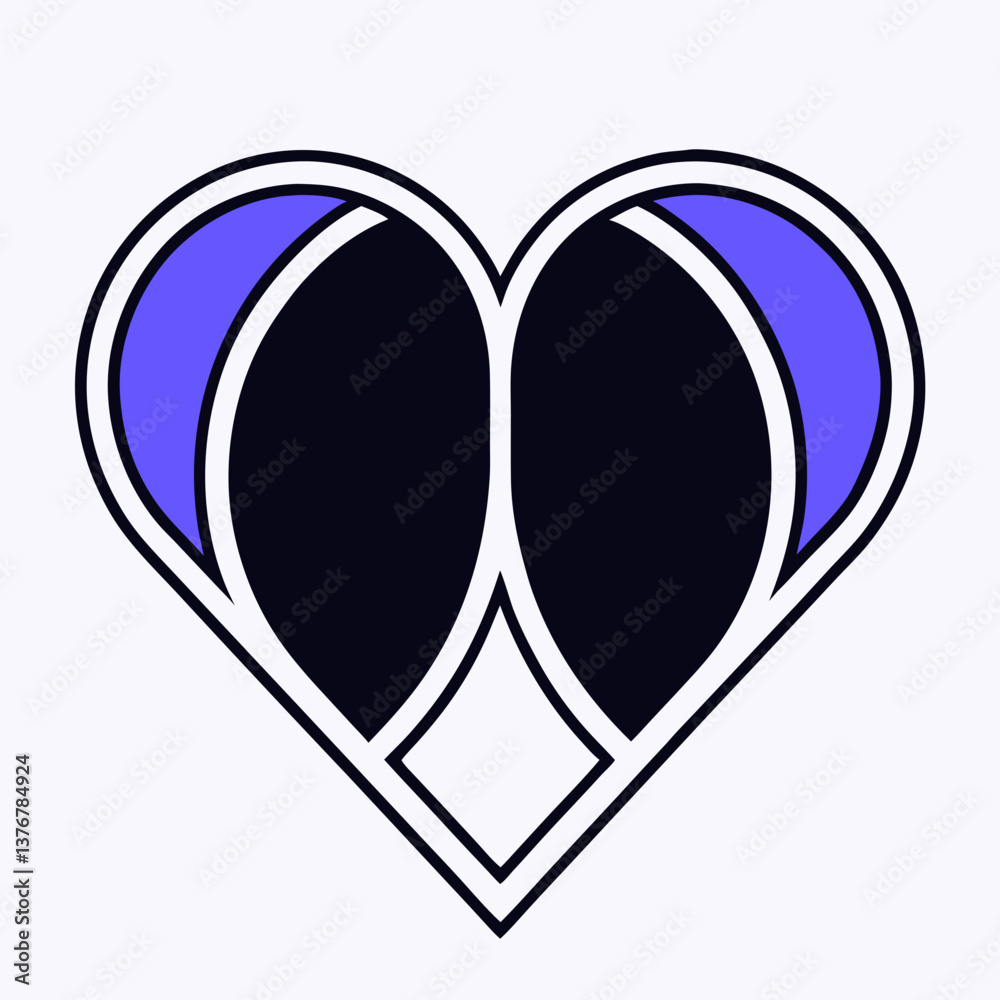 sumptuous tropical Minimal, flat color heart icon with sharp edges and clean lines. Symmetrical design. VECTOR FORMAT with Scalable Design. masterfully captured sumptuous tropical Minimal, flat color heart icon with sharp edges and clean lines. Symmetrical design. VECTOR FORMAT with Scalable Design. masterfully captured